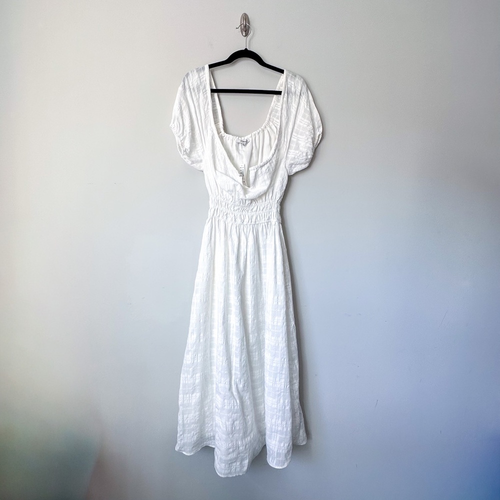 Madewell White Gauze Cotton Blend Maxi Dress